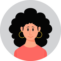 Avatar icon, girl flat style. Vector graphics eps 10.