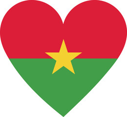 Heart flag vector of Burkina Faso