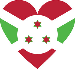 Heart flag vector of Burundi