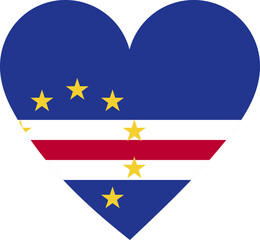 Heart flag vector of Cape Verde