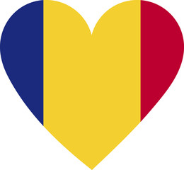 Fototapeta premium Heart flag vector of Chad