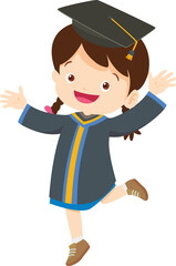  happy smiling graduate students in graduation gowns holding diplomas