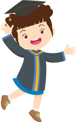  happy smiling graduate students in graduation gowns holding diplomas