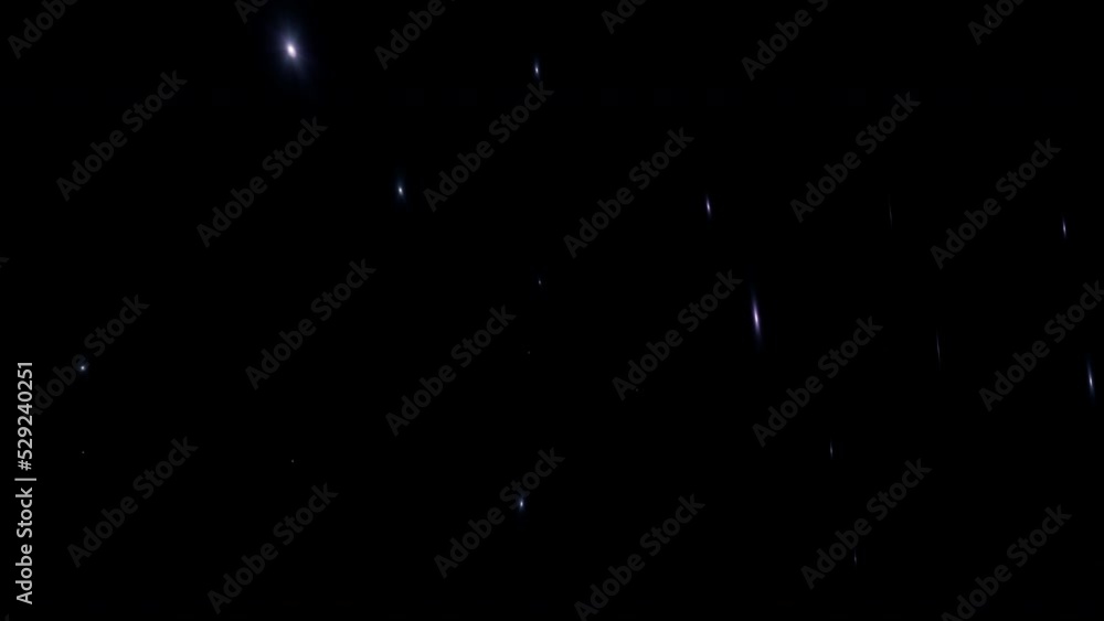 Poster abstract intergalactic flight through the stars of a spaceship at high speed. 4k. 3d. isolated black