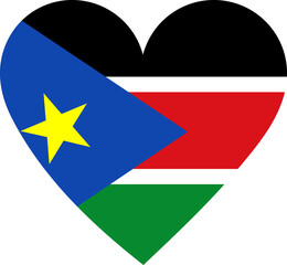Heart flag vector of South Sudan
