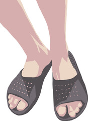 サンダルを履く足のベクターイラスト1
