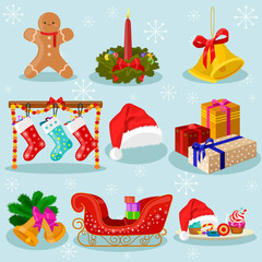 set of christmas icons