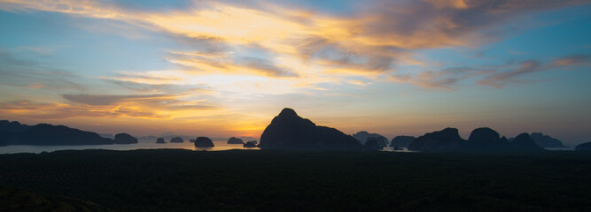 Obraz na płótnie Canvas Panorama smed nange she phang-nga viewpoint best of view in thailand