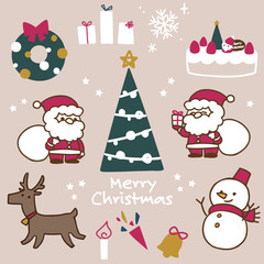 クリスマス素材セット_カラフル