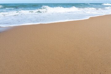Fototapeta na wymiar Sand waves background. summer beach textrue