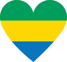 Heart flag vector of Gabon