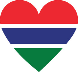 Heart flag vector of Gambia