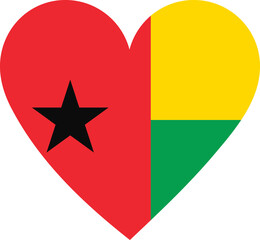 Heart flag vector of Guinea-Bissau