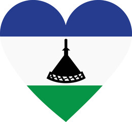 Heart flag vector of Lesotho