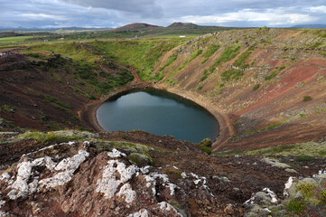 Kerid, volcanic crater in Iceland.