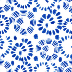 Blue tie dye pattern. Shibori Indigo