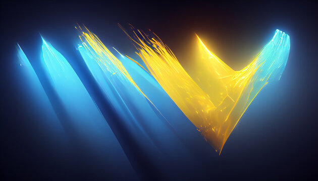abstract welding structure in blue and yellow