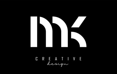 Small Letters mk m k logo with a minimalist design. Letters with elegant, simple and two letters design.