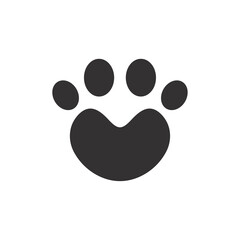 Dog and cat paws with sharp claws. cute animal footprints