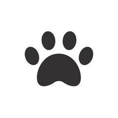 Dog and cat paws with sharp claws. cute animal footprints