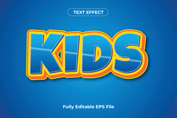 3D Kids Text Effect Design Template
