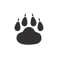 Dog and cat paws with sharp claws. cute animal footprints