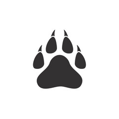 Dog and cat paws with sharp claws. cute animal footprints