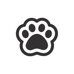Dog and cat paws with sharp claws. cute animal footprints