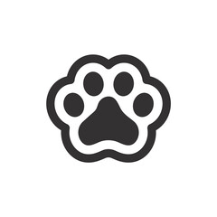 Dog and cat paws with sharp claws. cute animal footprints