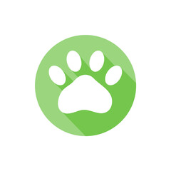 Dog and cat paws with sharp claws. cute animal footprints