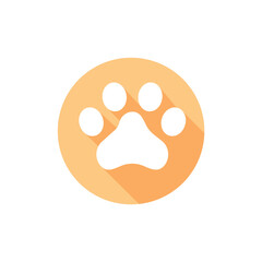 Dog and cat paws with sharp claws. cute animal footprints