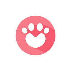 Dog and cat paws with sharp claws. cute animal footprints