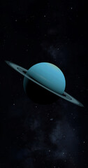 Fototapeta na wymiar Uranus planet and her rings in the outer space