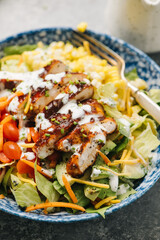 Grilled BBQ Chicken Salad Close-up