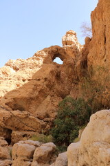 Fototapeta na wymiar Wadi Shab, Tiwi, Oman: the beautiful scenic canyon near Muscat