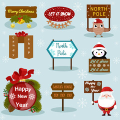 set of christmas labels