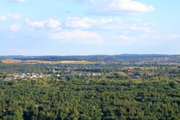 Fototapeta na wymiar View to the Saarland from the Saarpolygon in Saarlouis
