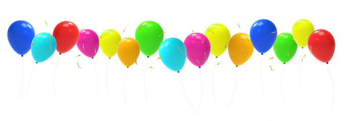 colored balloons for party - obrazy, fototapety, plakaty