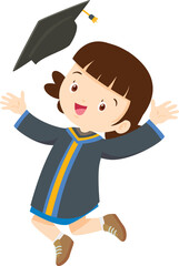 smiling graduate students kids in graduation