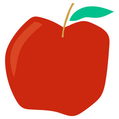 Flat apple hand drawn vector illustration. Ripe fruit, juicy organic food abstract drawing isolated on pastel beige background. Trendy home decor. Modern color print