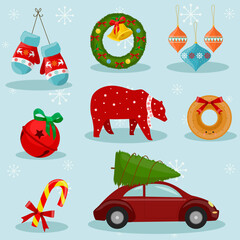 set of christmas icons