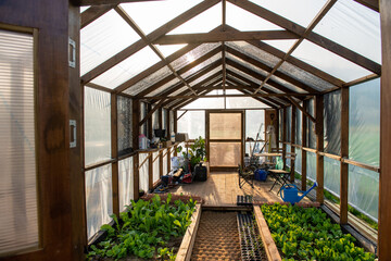 A wood green house