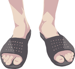 サンダルを履く足のベクターイラスト2