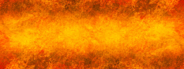 Obraz premium Bright fiery seamless texture in orange and yellow tones with veins and scratches grungy metal background. orange grunge watercolor paint on concrete wall textured. Abstract red gold Background.