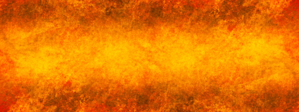 Bright fiery seamless texture in orange and yellow tones with veins and scratches grungy metal background. orange grunge watercolor paint on concrete wall textured. Abstract red gold Background.