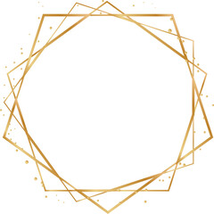 Transparent and delicate geometric polygonal golden frames