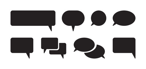 Chat bubble and speech bubble set flat vector illustration.