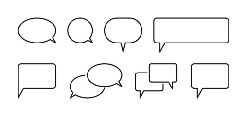 Obraz premium Chat bubble and speech bubble set flat vector illustration.