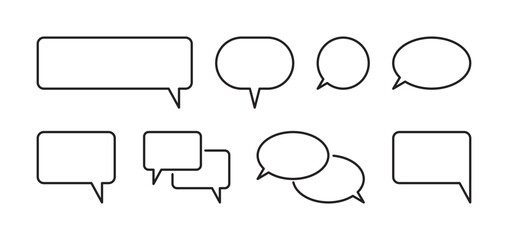Obraz premium Chat bubble and speech bubble set flat vector illustration.