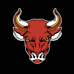 Bull oldshool design tatto sticker 